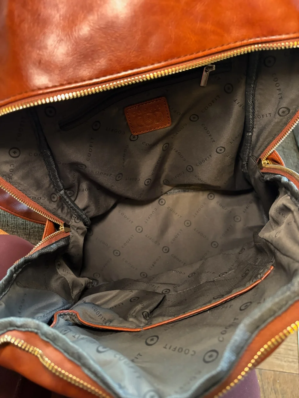 Coofit Classic Faux Leather Cognac  Backpack